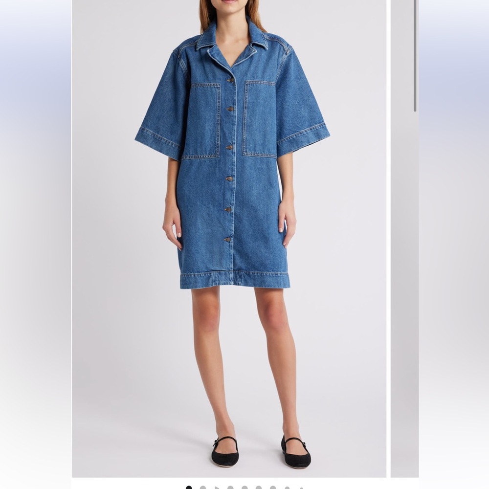COS Denim Mini Shirtdress shirt dress Jean dress size 8 NWT